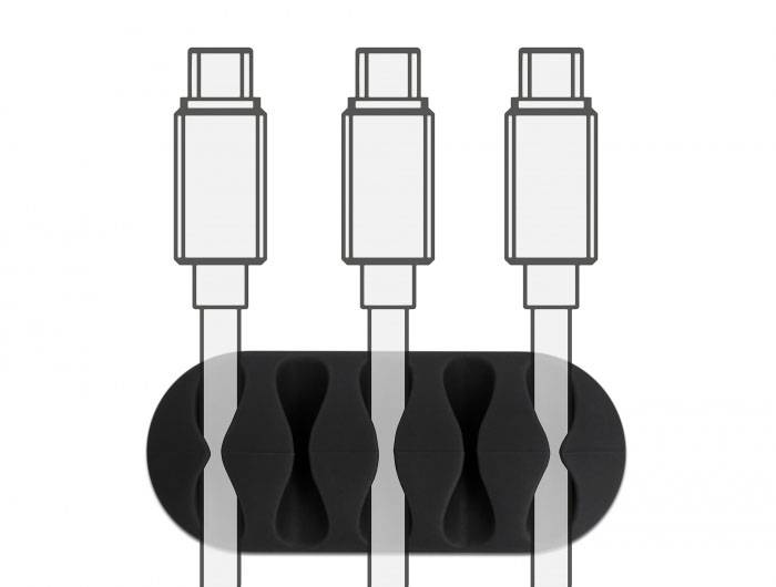 Delock Kabel-Halteclips Thermoplast Schwarz, Weiß flexibel (Ø x H) 5 mm x 15 mm 1 Set 18347-3