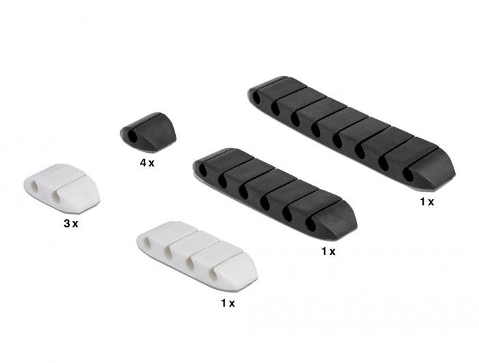 Delock Kabel-Halteclips Thermoplast Schwarz, Weiß flexibel (Ø x H) 5 mm x 10 mm 10 St. 18400-1