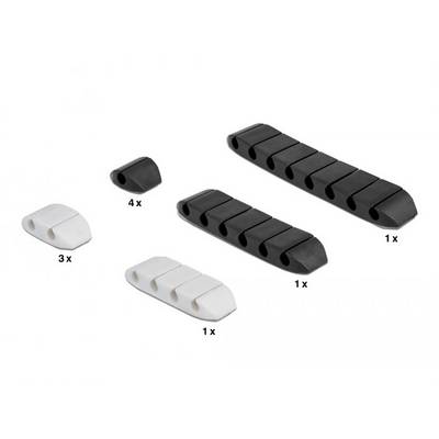 Delock Kabel-Halteclips Thermoplast Schwarz, Weiß flexibel (Ø x H) 5 mm x 10 mm 10 St. 18400-1