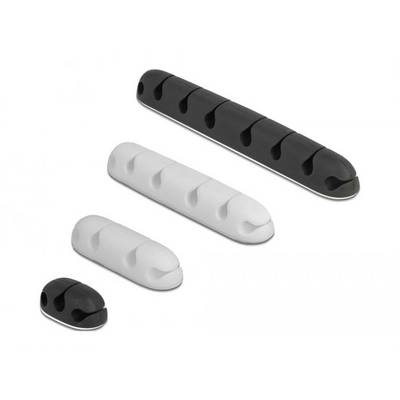 Delock Kabel-Halteclips Silikon Schwarz, Weiß (B x H) 14 mm x 14 mm 1 Set 18402-0