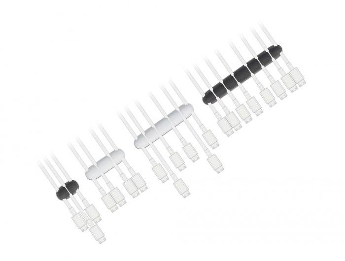 Delock Kabel-Halteclips Silikon Schwarz, Weiß (B x H) 14 mm x 14 mm 1 Set 18402-3