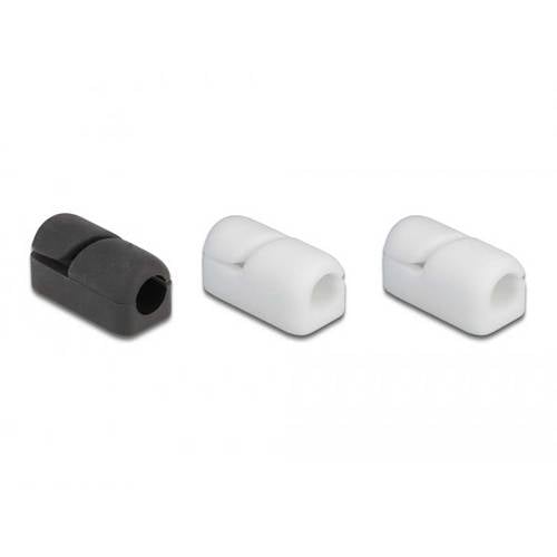 Thumbnail - Delock Kabel-Halteclips Silikon Schwarz, Weiß (L x B x H) 23 x 11 x 11 mm 1 Set 18404