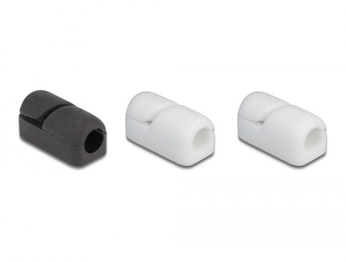 Delock Kabel-Halteclips Silikon Schwarz, Weiß (L x B x H) 23 x 11 x 11 mm 1 Set 18404-1