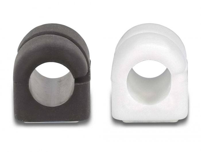 Delock Kabel-Halteclips Silikon Schwarz, Weiß (L x B x H) 23 x 11 x 11 mm 1 Set 18404-2