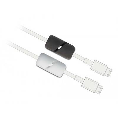 Delock Kabel-Halteclips Silikon Schwarz, Weiß (L x B x H) 23 x 11 x 11 mm 1 Set 18404-3
