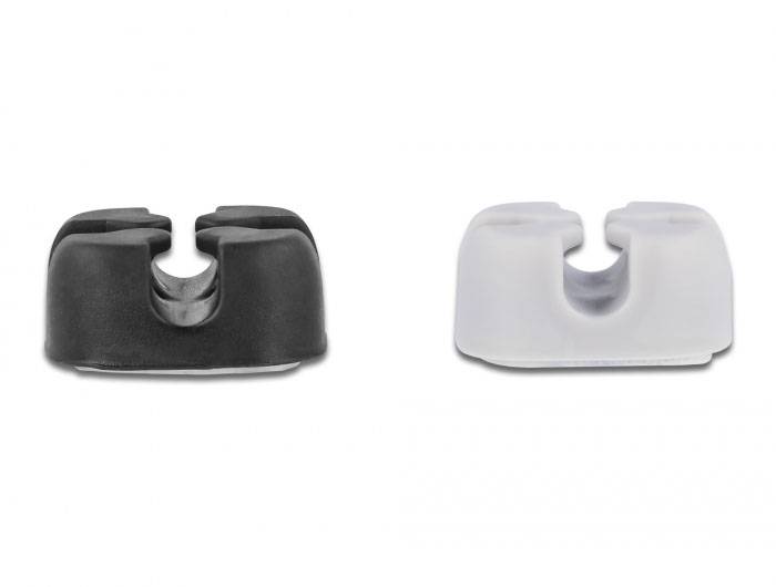 Delock Kabel-Halteclips Thermoplast Schwarz, Grau (L x B x H) 20 x 20 x 10 mm 1 Set 18405-1