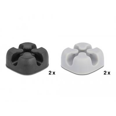 Delock Kabel-Halteclips Thermoplast Schwarz, Grau (L x B x H) 20 x 20 x 10 mm 1 Set 18405-3