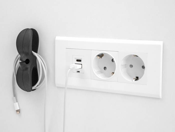 Delock Kabel-Halteclips Silikon Weiß, Grau, Schwarz (Ø x H) 8 mm x 2.8 cm 1 Set 18443-3