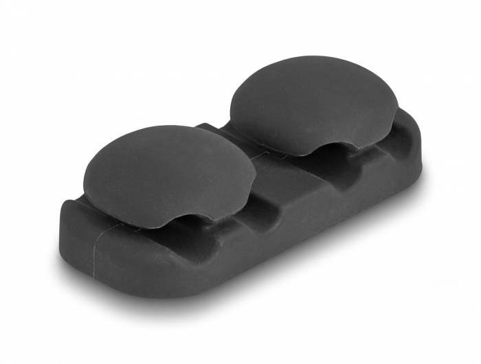 Delock Kabel-Halteclips Silikon Schwarz flexibel (Ø x H) 6 mm x 14 mm 2 St. 18445-1