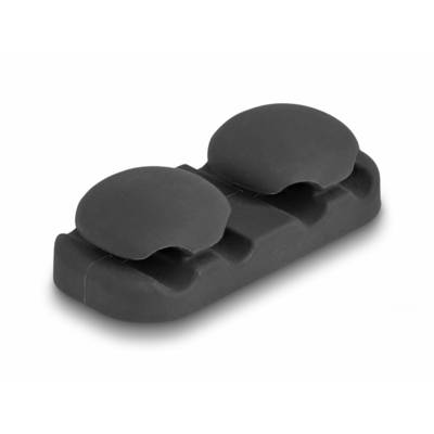 Delock Kabel-Halteclips Silikon Schwarz flexibel (Ø x H) 6 mm x 14 mm 2 St. 18445-1