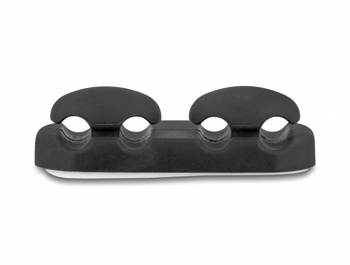 Delock Kabel-Halteclips Silikon Schwarz flexibel (Ø x H) 6 mm x 14 mm 2 St. 18445-2
