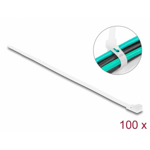 Delock 18642 Kabelbinder Weiß Wiederverwendbar 100 St.