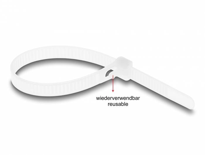 Delock 18643 Kabelbinder Weiß Wiederverwendbar 100 St.-3