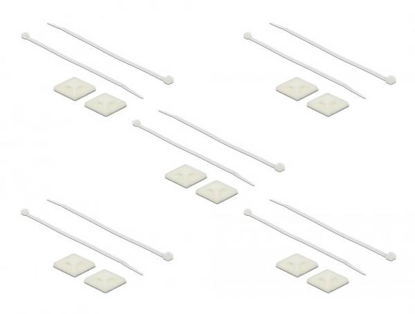 Delock Kabelbinderhalterung - weiß - Cable Tie Mount 30 x 30 mm with Cable Tie L
