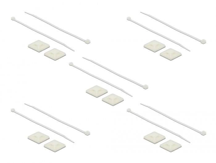 Delock 18678 Kabelhalter selbstklebend 18678 Weiß 1 St.