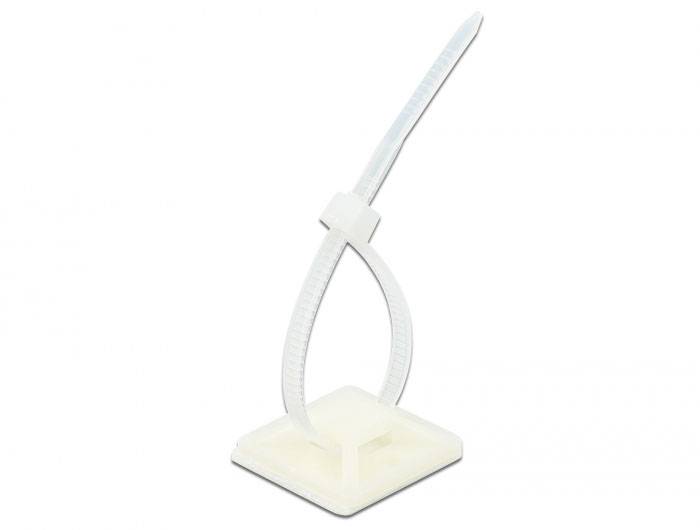 Delock Kabelbinderhalterung - weiß - Cable Tie Mount 30 x 30 mm with Cable Tie L-2