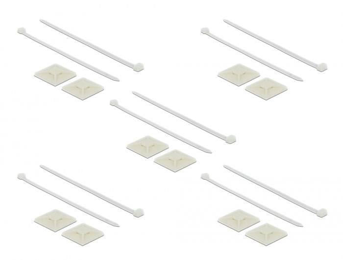 Delock 18679 Kabelhalter selbstklebend 18679 Weiß 1 St.