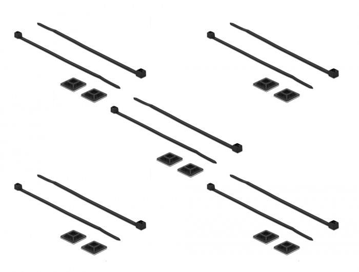 Delock Kabelbinderhalterung - Schwarz - Cable Tie Mount 20 x 20 mm with Cable Ti-1