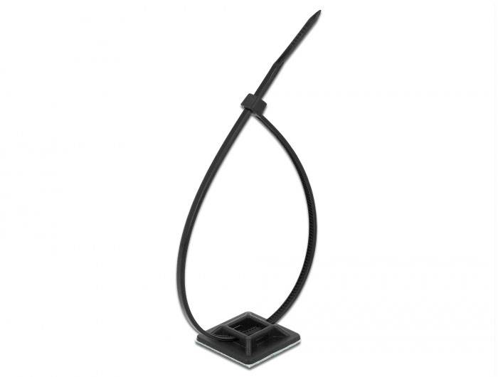 Delock Kabelbinderhalterung - Schwarz - Cable Tie Mount 20 x 20 mm with Cable Ti-2