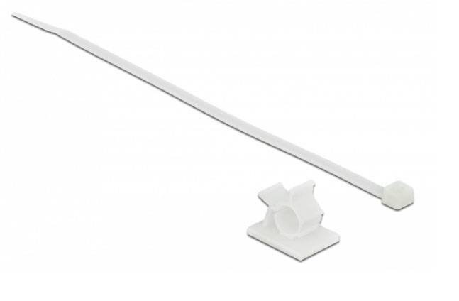 Delock Befestigungsschelle selbstklebend 18877 Bündel-Ø-Bereich 10.5 mm (max) Weiß 1 Set-1