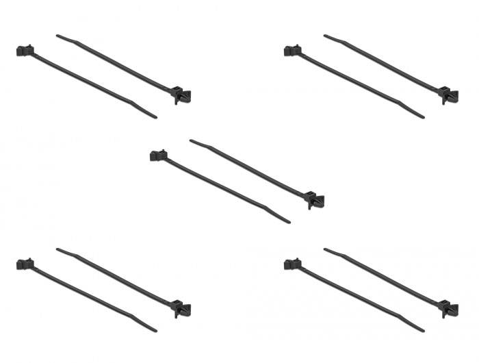 Delock 18895 Kabelbinder Schwarz mit Spreizanker 10 St.