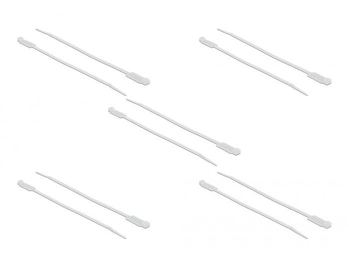 Delock 18957 Kabelbinder Weiß mit Beschriftungsfeld 10 St.