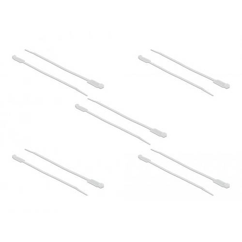 Delock 18957 Kabelbinder Weiß mit Beschriftungsfeld 10 St.