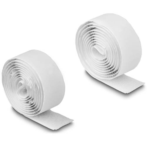 Delock 19061 Klettband zum Aufkleben Haft- und Flauschteil (L x B) 1 m x 20 mm Weiß 1 St.