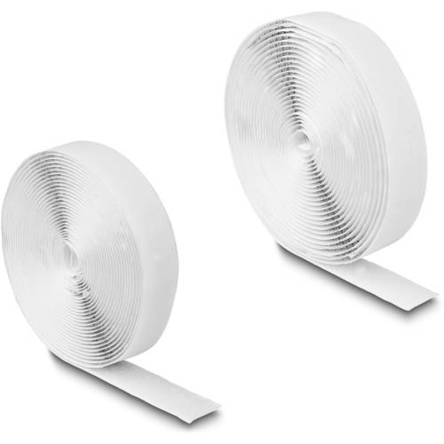 Delock 19062 Klettband zum Aufkleben Haft- und Flauschteil (L x B) 5 m x 20 mm Weiß 1 St.