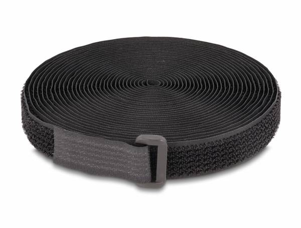 Delock 19111  Klettband   (L x B) 3 m x 20 mm Schwarz 1 St.