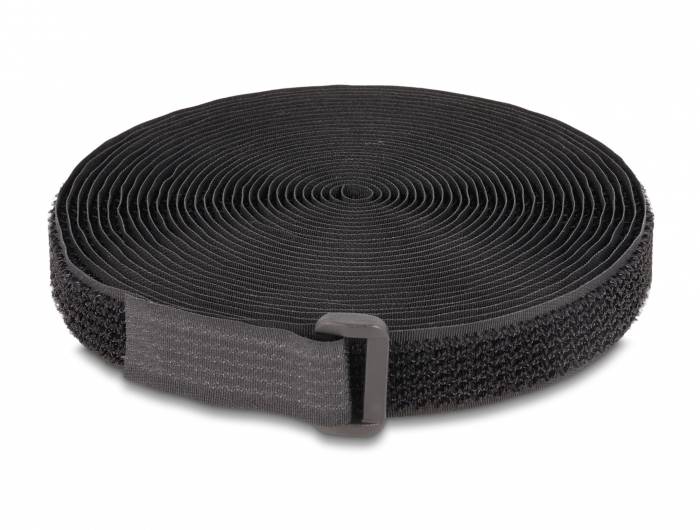 Delock 19111 Klettband (L x B) 3 m x 20 mm Schwarz 1 St.