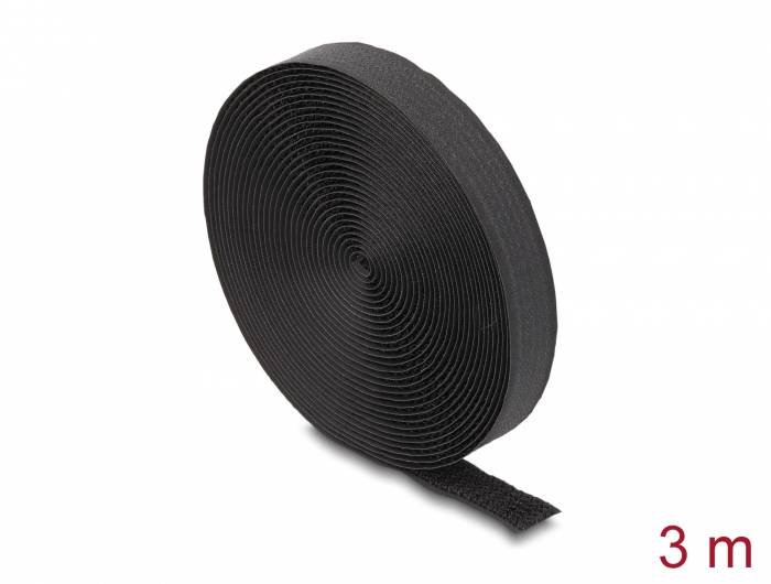 Delock 19111 Klettband (L x B) 3 m x 20 mm Schwarz 1 St.-4