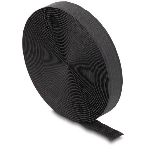 Delock 19112 Klettband (L x B) 5 m x 20 mm Schwarz 1 St.