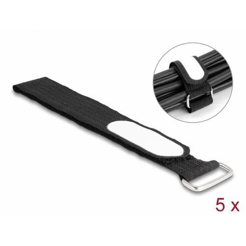 Thumbnail - Delock Klettkabelbinder (L x B) 25 mm x 25 mm Schwarz 5 St.
