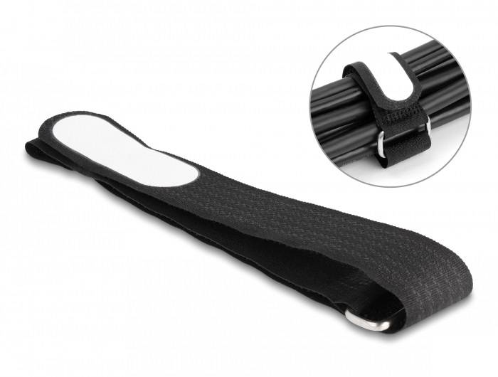 Delock Klettkabelbinder (L x B) 457 mm x 25 mm Schwarz 5 St.