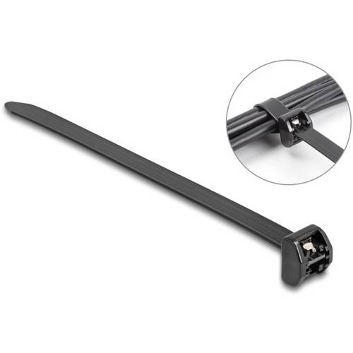 Delock 19726 Kabelbinder mit Stahlzunge Schwarz 10 St.