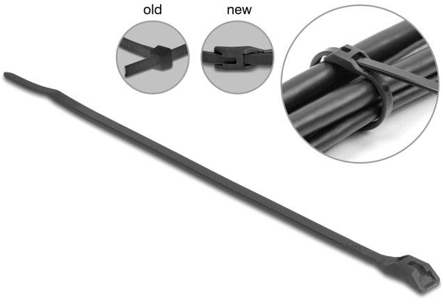 Delock 19503 Kabelbinder Schwarz Flammhemmend, Hitzestabilisiert, flexibel, Lösbar 100 St.-0