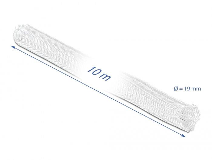 Delock 20819 20819 Geflechtschlauch Weiß Polyester 10 m 12 mm (max) 1 St.-2