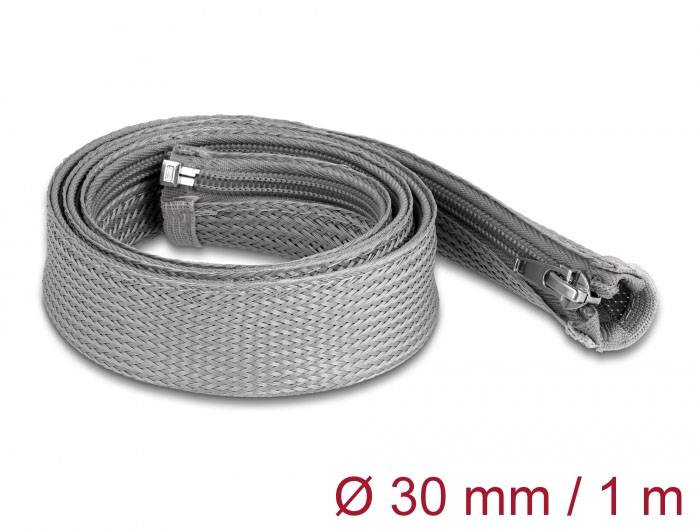 Delock 20825 20825 Geflechtschlauch Grau Polyester 1 m 20 mm (max) 1 St.-2