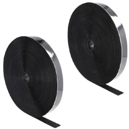 Delock 20859 Klettband zum Aufnähen Haft- und Flauschteil (L x B) 25 m x 25 mm Schwarz 1 St.