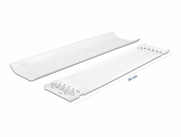 Delock Kabelkanal Polypropylen Weiß (L x B x H) 300 mm x 30 cm x 1 cm 2 St. 20886-2