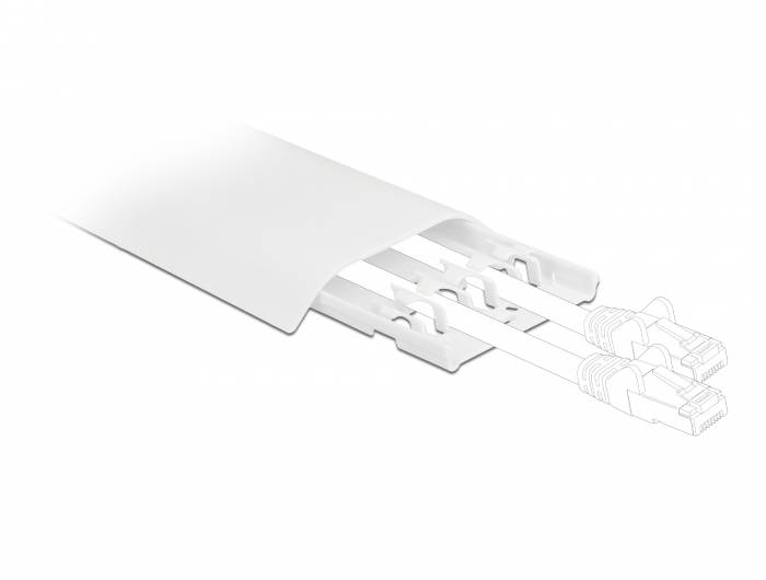 Delock Kabelkanal Polypropylen Weiß (L x B x H) 300 mm x 30 cm x 1 cm 2 St. 20886-3