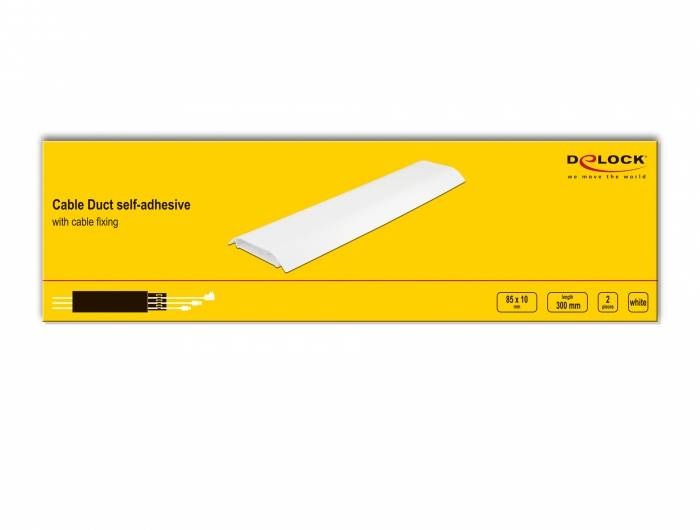Delock Kabelkanal Polypropylen Weiß (L x B x H) 300 mm x 30 cm x 1 cm 2 St. 20886-6