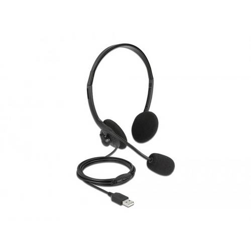 Delock 27178 On Ear Headset kabelgebunden Schwarz Headset Telefon