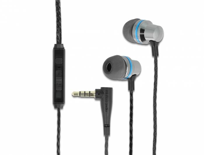 Delock 27183 In Ear Kopfhörer kabelgebunden Grau Handy-1