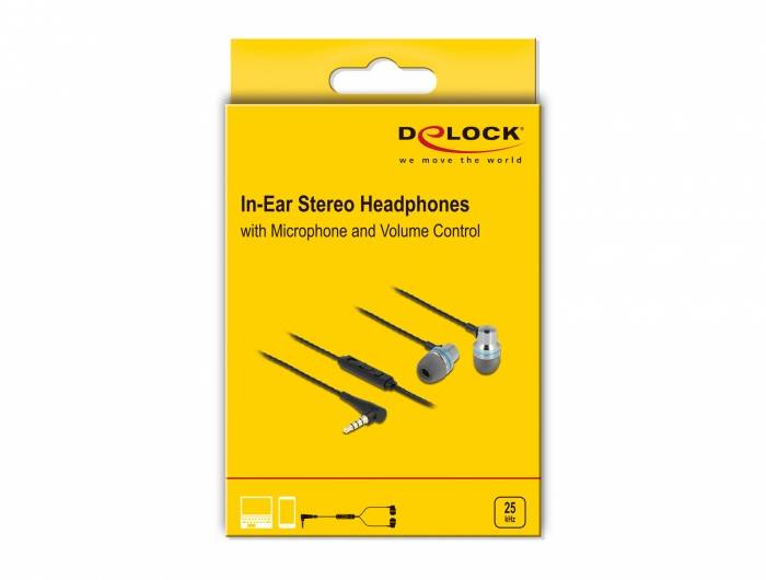 Delock 27183 In Ear Kopfhörer kabelgebunden Grau Handy-3
