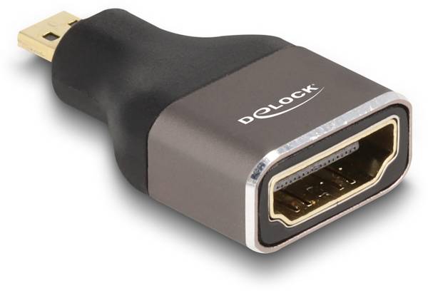 Delock 60079 HDMI Adapter [1x Micro HDMI™ - 1x HDMI-Buchse] Gold, Grau vergoldete Steckkontakte 0 mm