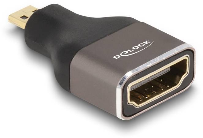 Delock 60079 HDMI Adapter [1x Micro HDMI™ - 1x HDMI-Buchse] Gold, Grau