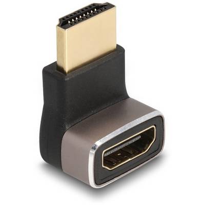 Ein HDMI-Adapter zeigt die männliche und weibliche Buchse. Er wandelt ein Kabel für unterschiedliche Anschlussrichtungen um.