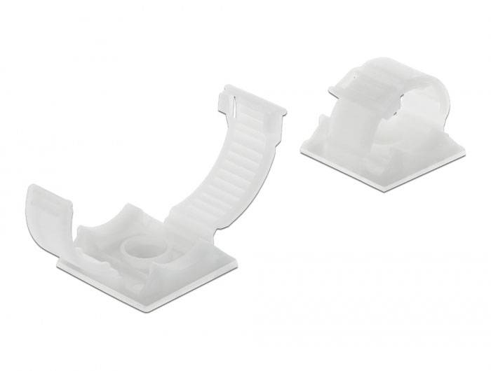 Delock Kabel-Halteclips Nylon Weiß (L x B x H) 25.0 x 25 x 24.6 mm 10 St. 60178-2